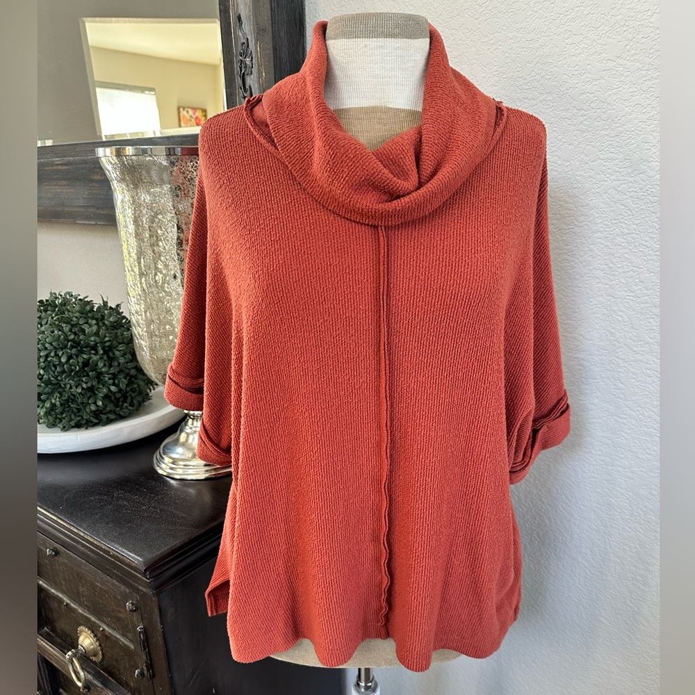 Ella Mara burnt orange cowl neck sweater size S